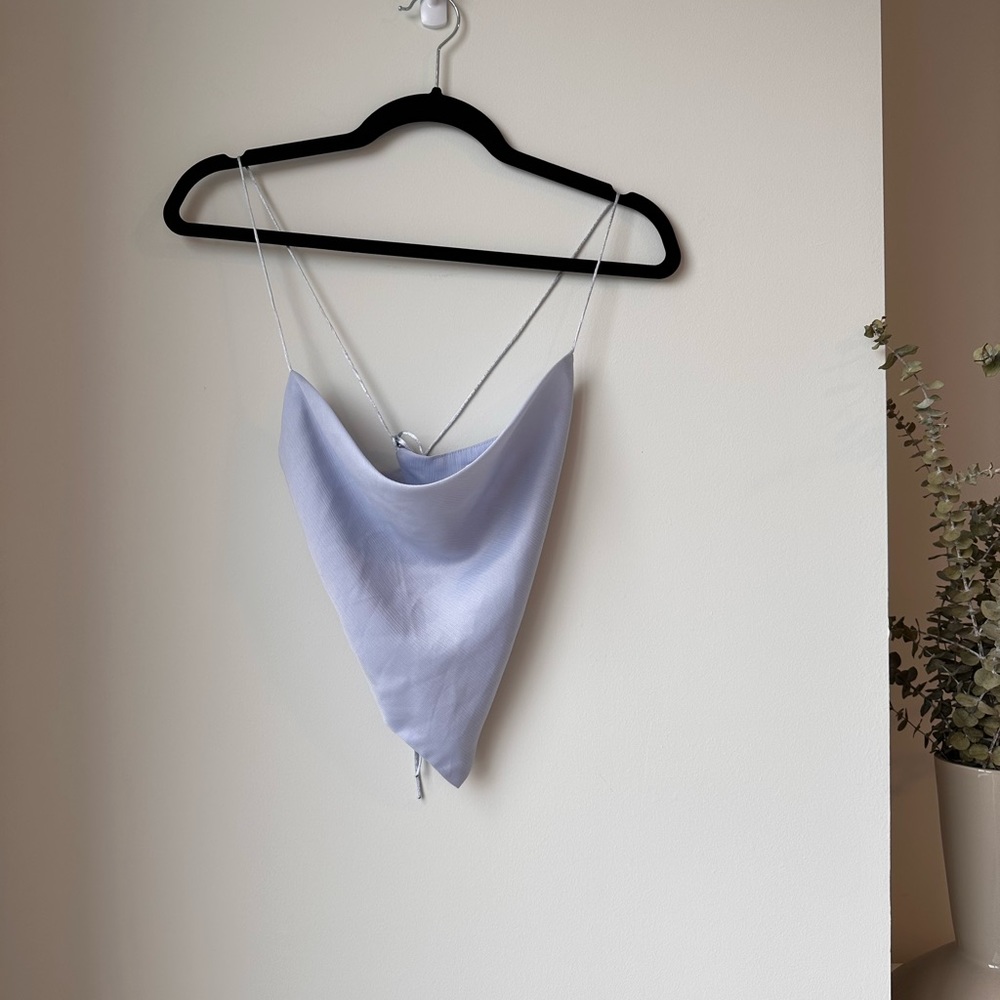 Princess Polly Lavender Satin Cowl Neck Triangle Tank